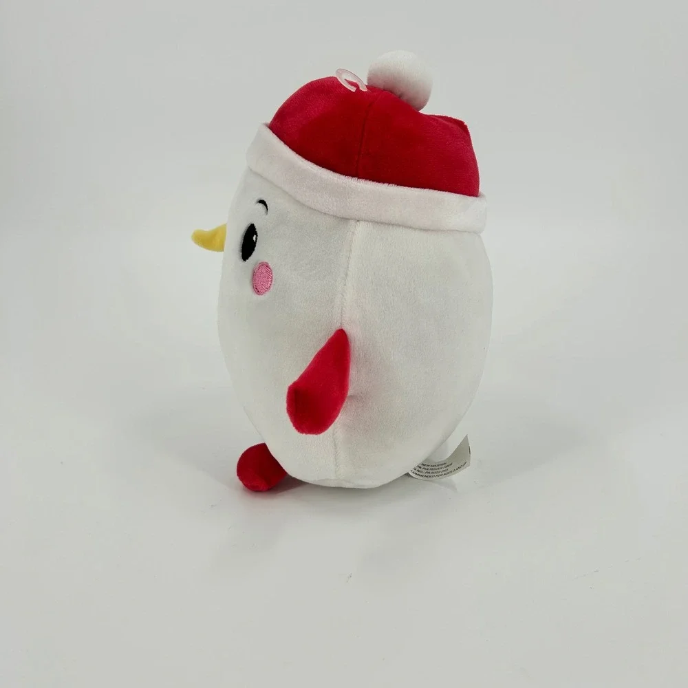 Snowman Plush Santa Hat Peppermint Buttons Christmas 7 Inch
